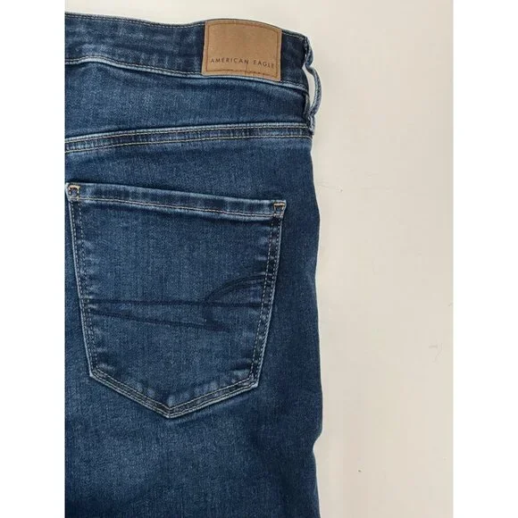 American Eagle Jean 8 High-Waisted Jegging Dark Wash Clean Girl Street Style - Picture 13 of 16